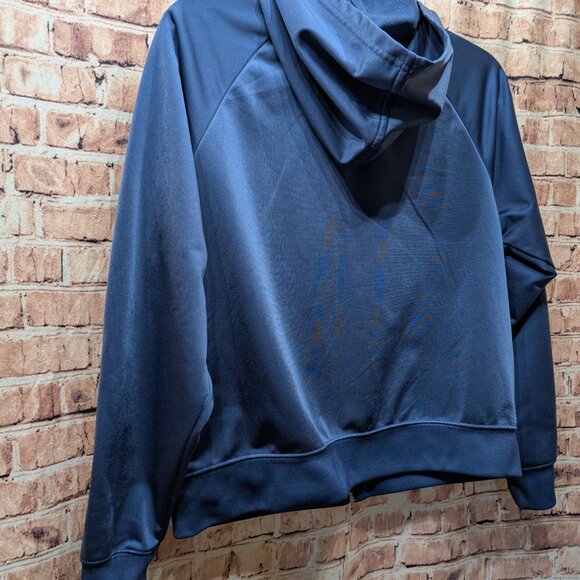 Gloria Vanderbilt Zip Up Sports Jacket in Vintage Blue and Cream Size Large - Picture 10 of 13